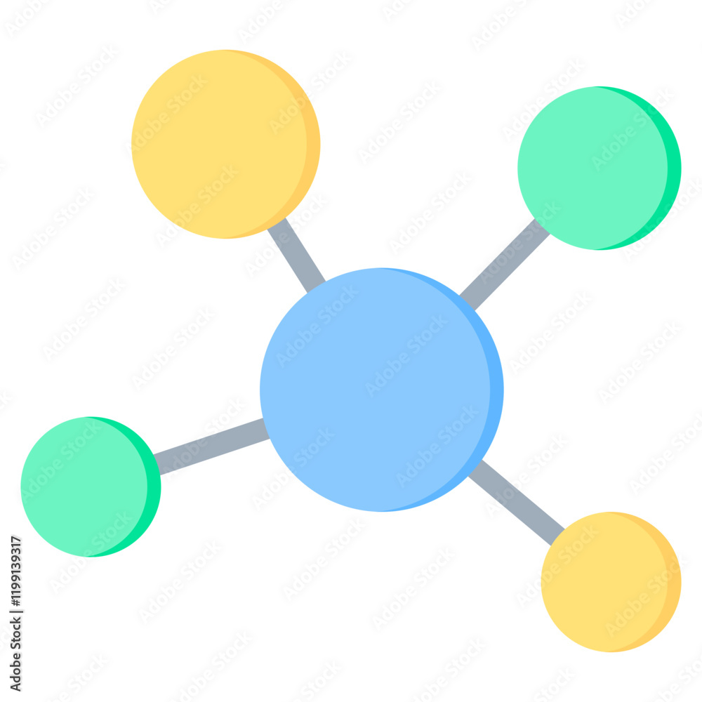 Biological Network Flat Icon Biological Network Flat Icon