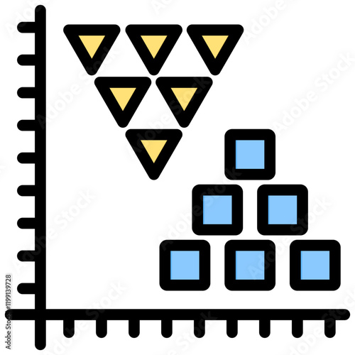 Cluster Analysis Outline Color Icon
