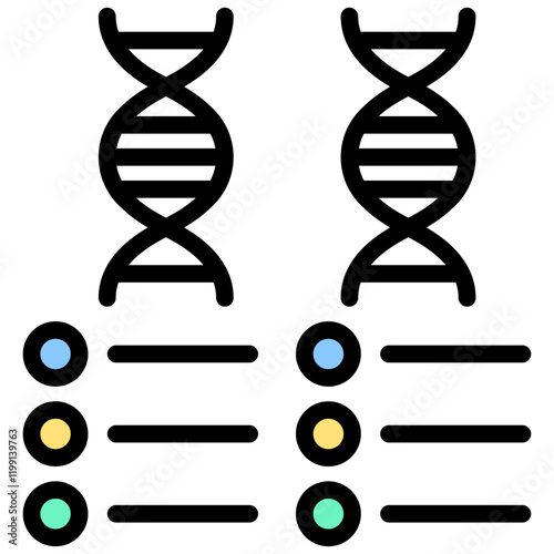 Comparative Genomics Outline Color Icon