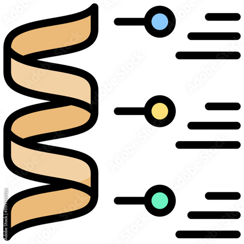 Protein Structure Outline Color Icon