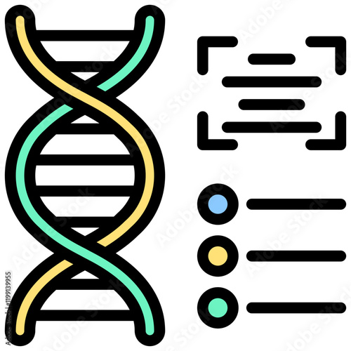 Genome Mapping Outline Color Icon