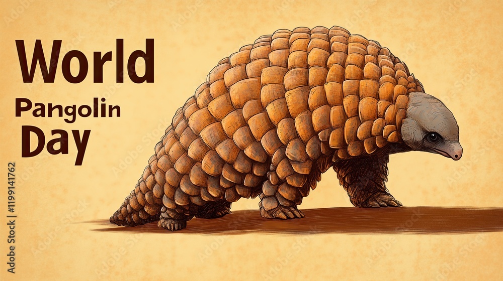 Fototapeta premium World Pangolin Day illustration
