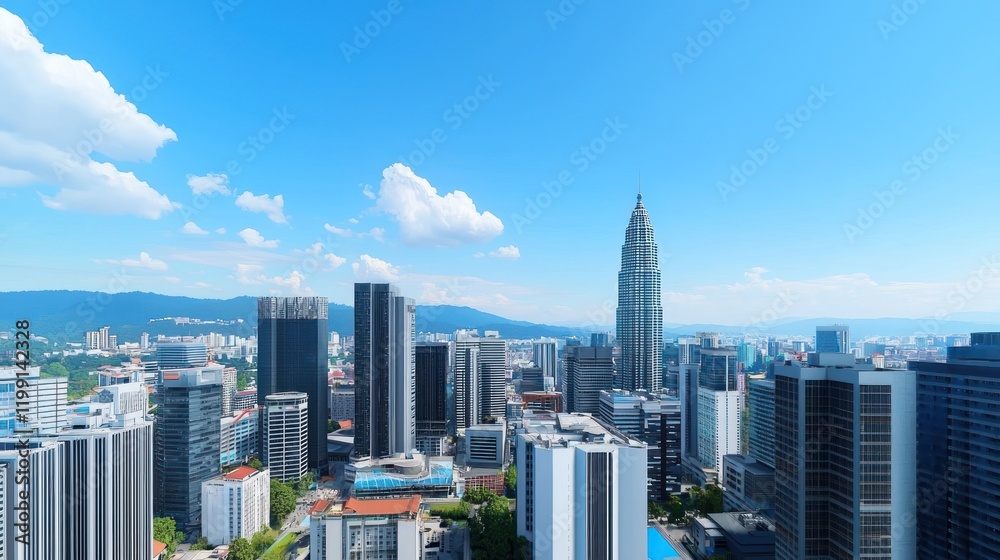 Naklejka premium Modern City Skyline