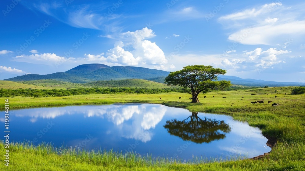 Fototapeta premium Tranquil Savanna Landscape