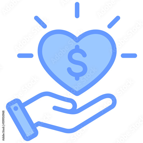 Philanthropy Blue Icon