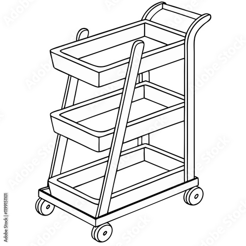 Wooden Trolley Cart