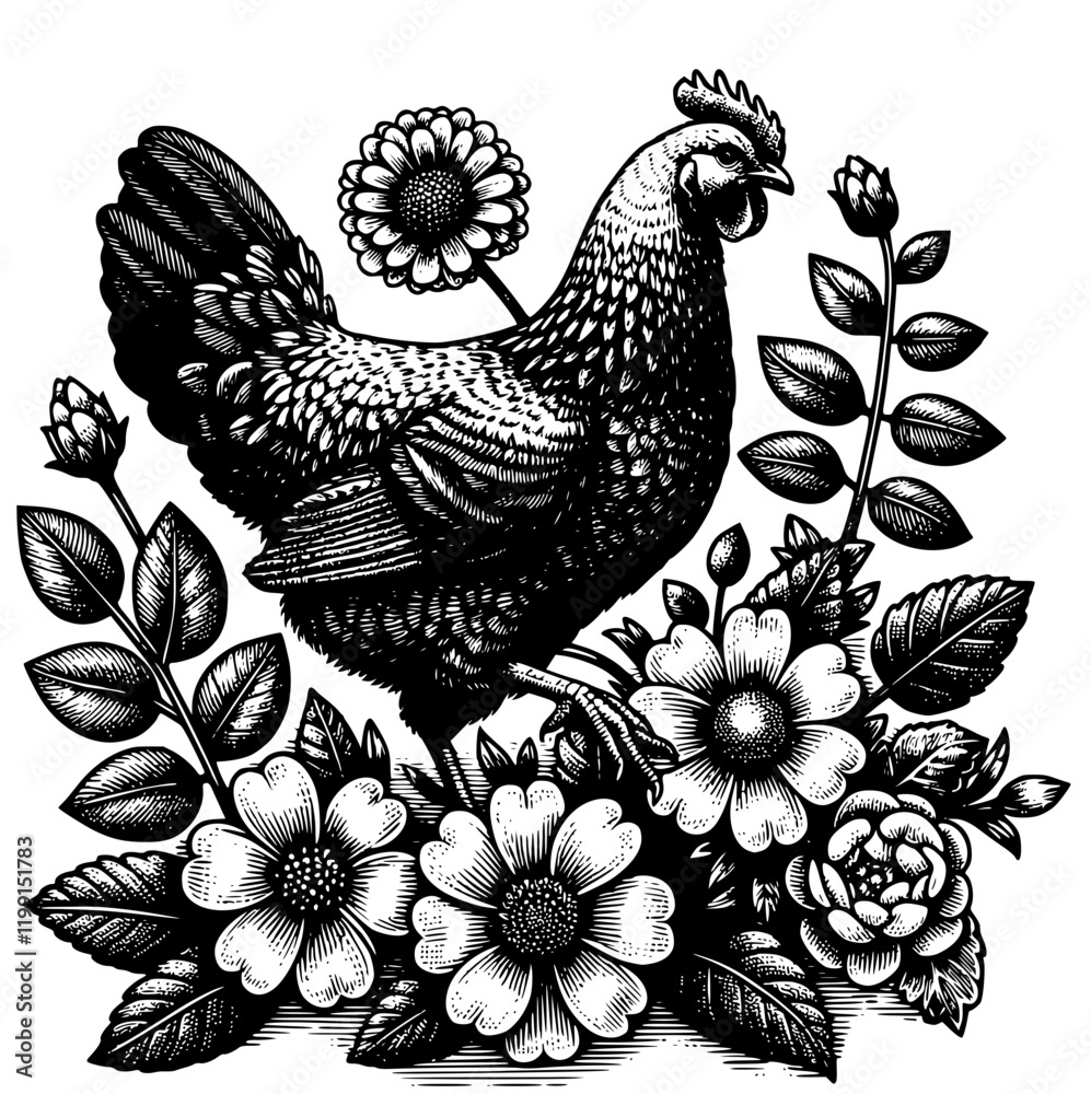 Fototapeta premium Chicken Illustration