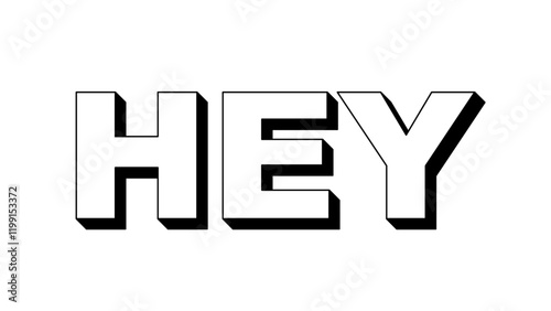HEY 3D text with Shadow