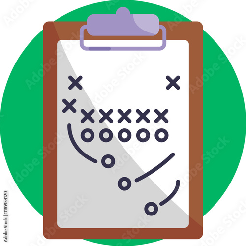 Tactical Strategy: A diagram showing football plays with arrows and lines, symbolizing planned movements and game strategies.