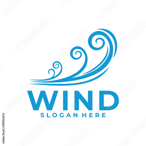 Wind simple logo vector. Abstract wind wave logo icon