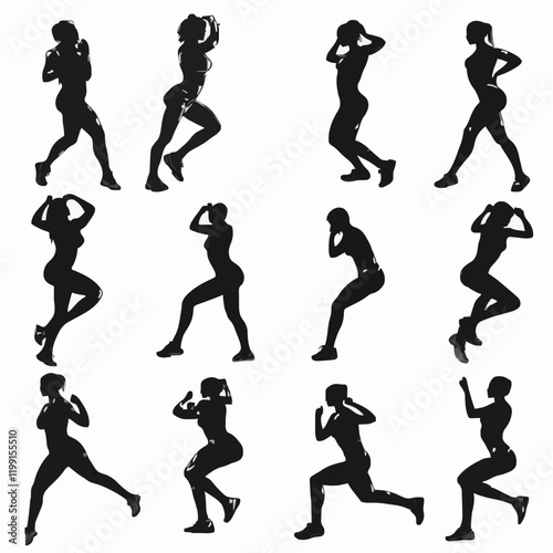 15 silhouettes of athletes in various sports poses