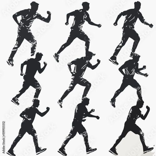 15 silhouettes of athletes in various sports poses
