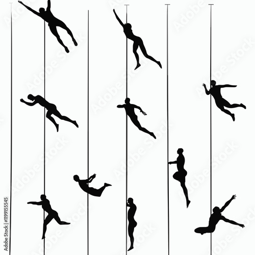 15 silhouettes of athletes in various sports poses