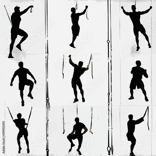 15 silhouettes of people dancing in different styles