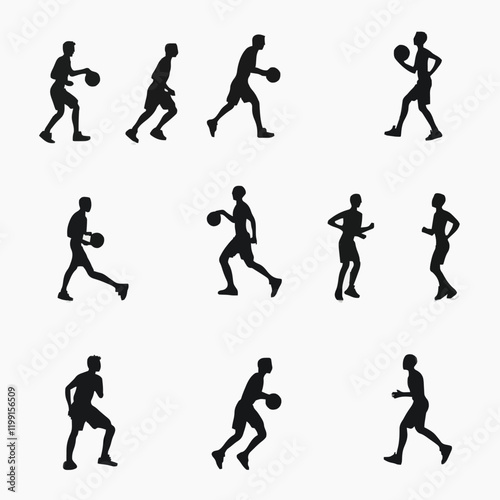 Wallpaper Mural 15 silhouettes of people playing basketball Torontodigital.ca