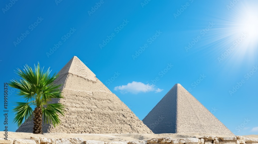 Ancient Pyramids under Sunny Sky Ancient Pyramids under Sunny Sky