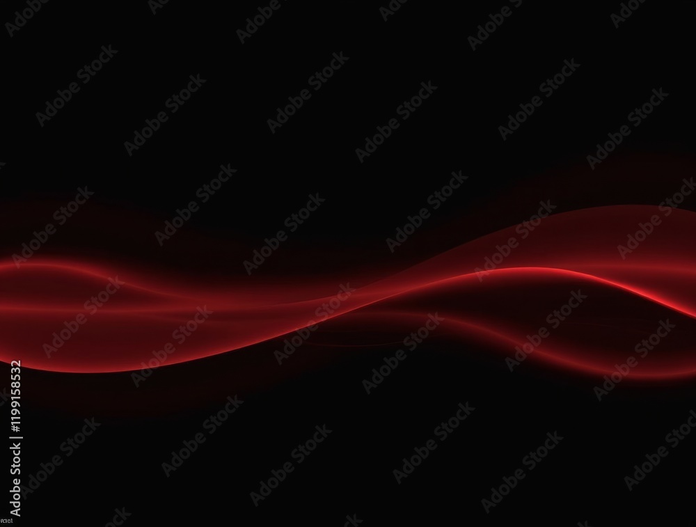 Fototapeta premium Elegant Red Wave on Black Background 