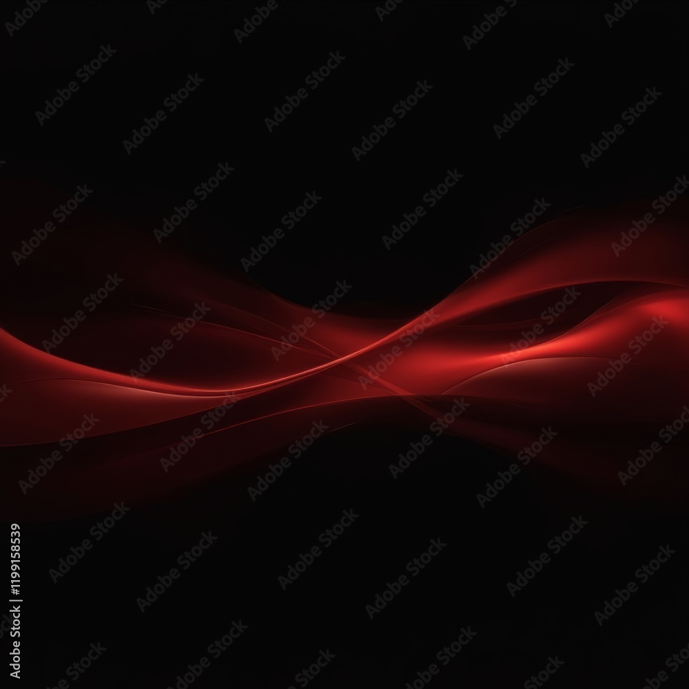 Elegant Red Wave on Black Background Elegant Red Wave on Black Background