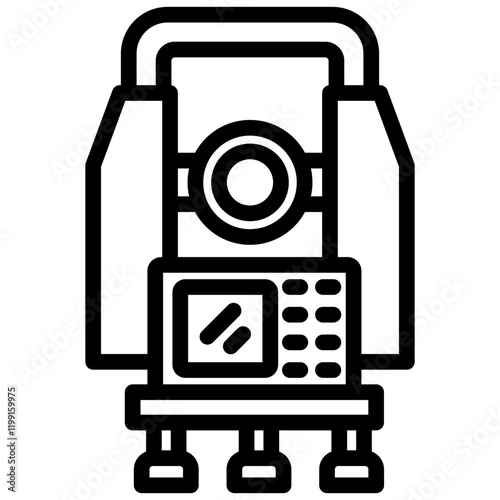 Theodolite Outline Icon