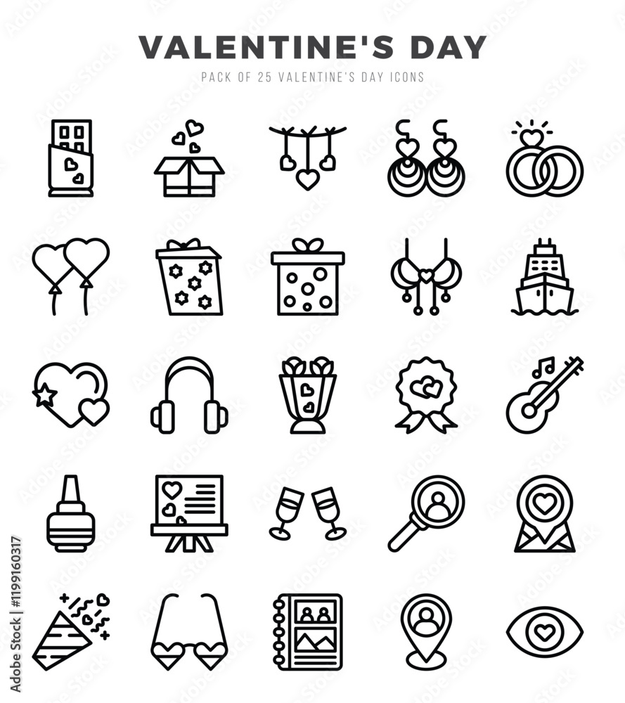 Set of Valentine'S Day icons. Vector Illustration. Set of Valentine'S Day icons. Vector Illustration.