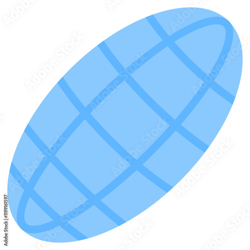 Ellipsoid Flat Icon