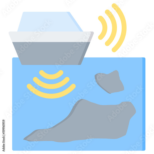 Hydrographic Survey Flat Icon