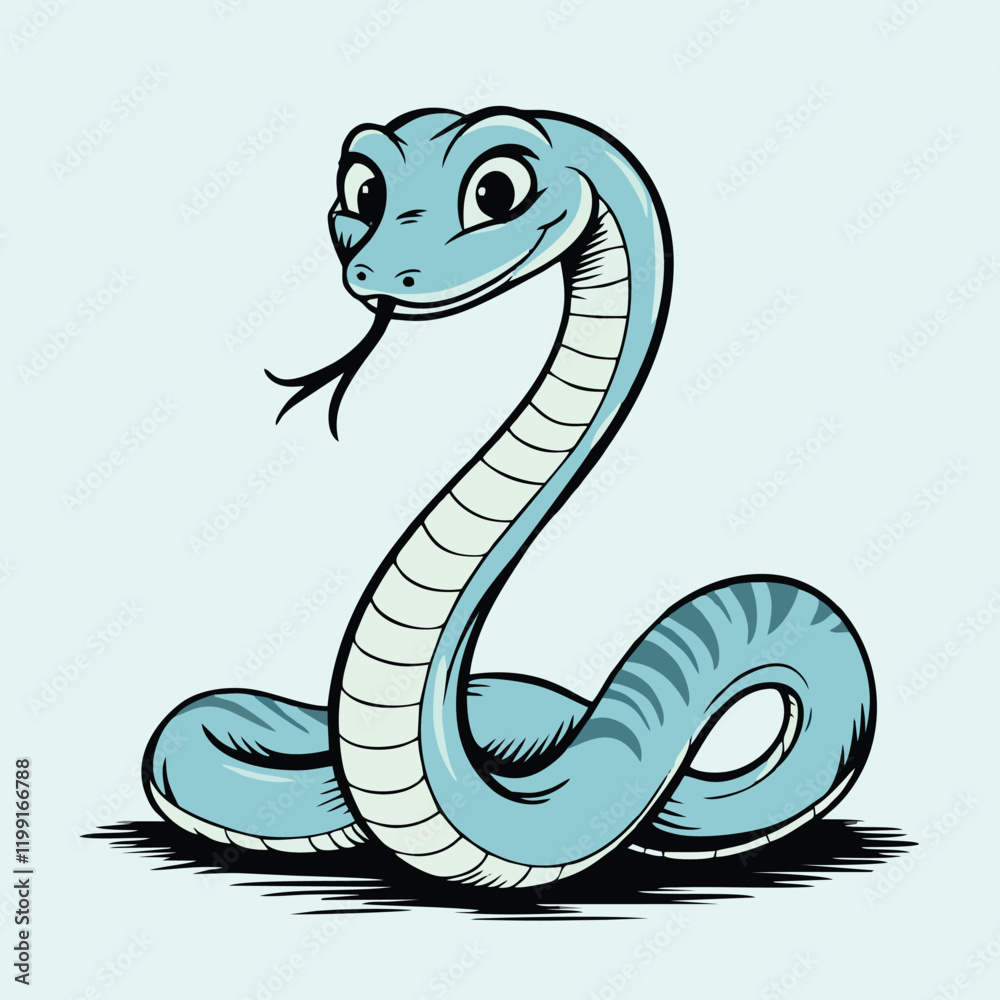 Fototapeta premium Cute and Playful Cartoon Snake Vector Illustration