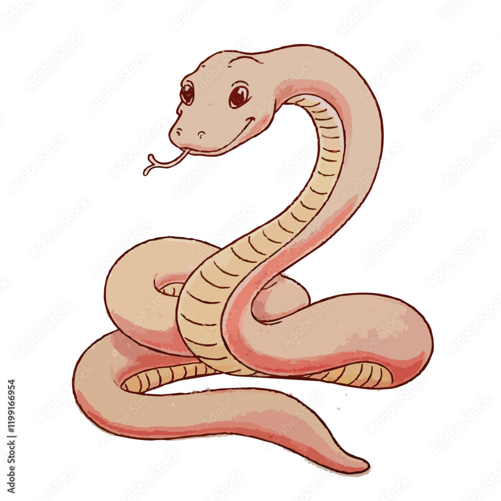 Cute and Playful Cartoon Snake Vector Illustration Cute and Playful Cartoon Snake Vector Illustration