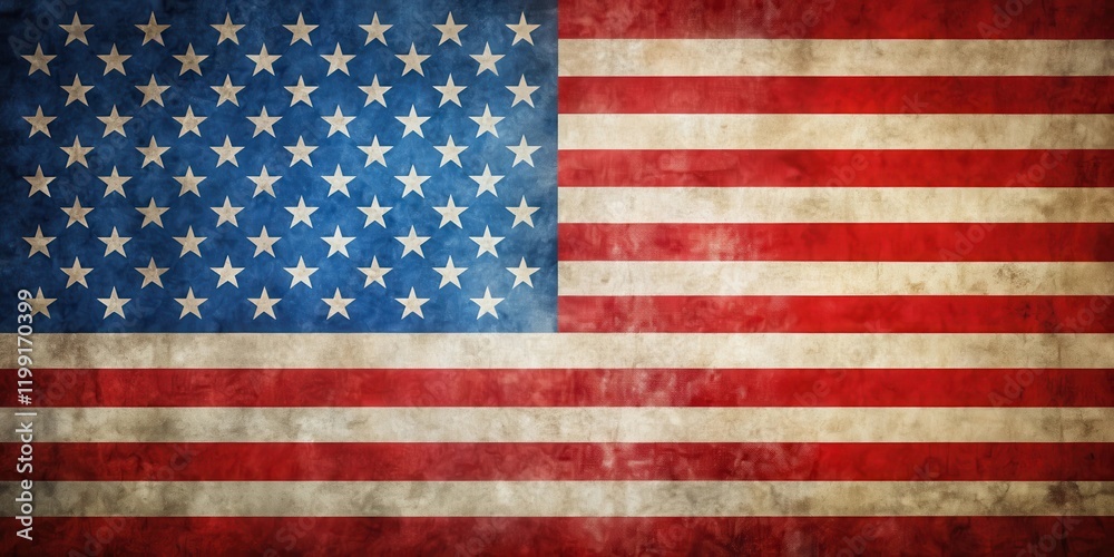 Naklejka premium American flag with patriotic colors and stripes in a abstract background pattern, flag patriotic colors