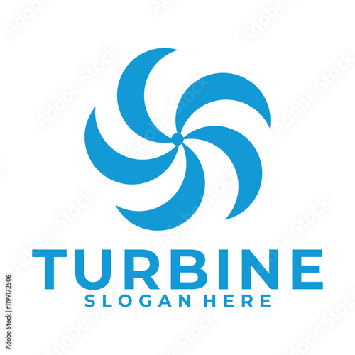 Swirl vector logo design. Turbine logo template. wind windmill vector logo
