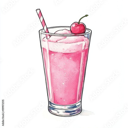 Wallpaper Mural Refreshing watercolor drink illustration creative studio art piece vibrant colors close-up summer vibes, isolated on white background Torontodigital.ca