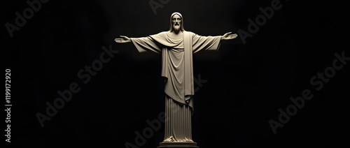 christ rédempteur sur fond noir 