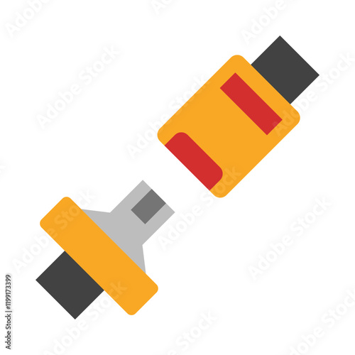 Seat belt flat icon