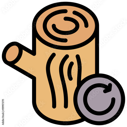 Reclaimed Wood Outline Color Icon