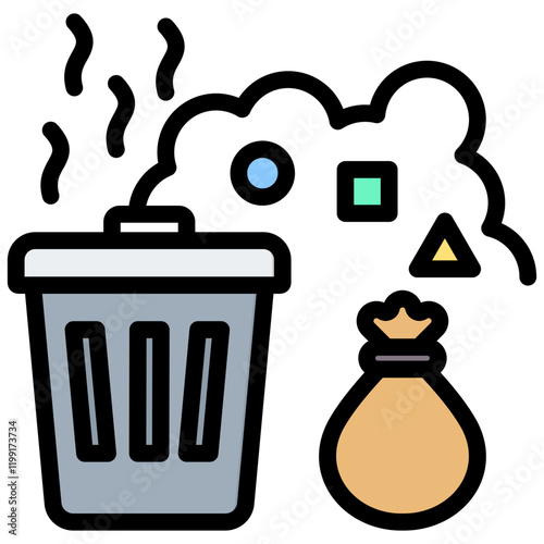 Landfill Outline Color Icon