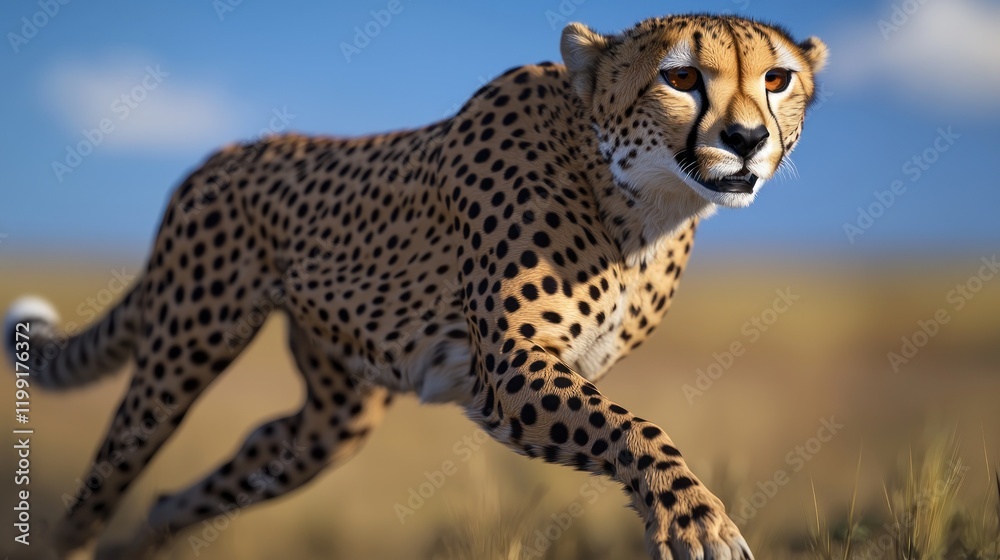 Fast Cheetah in African Savanna Fast Cheetah in African Savanna