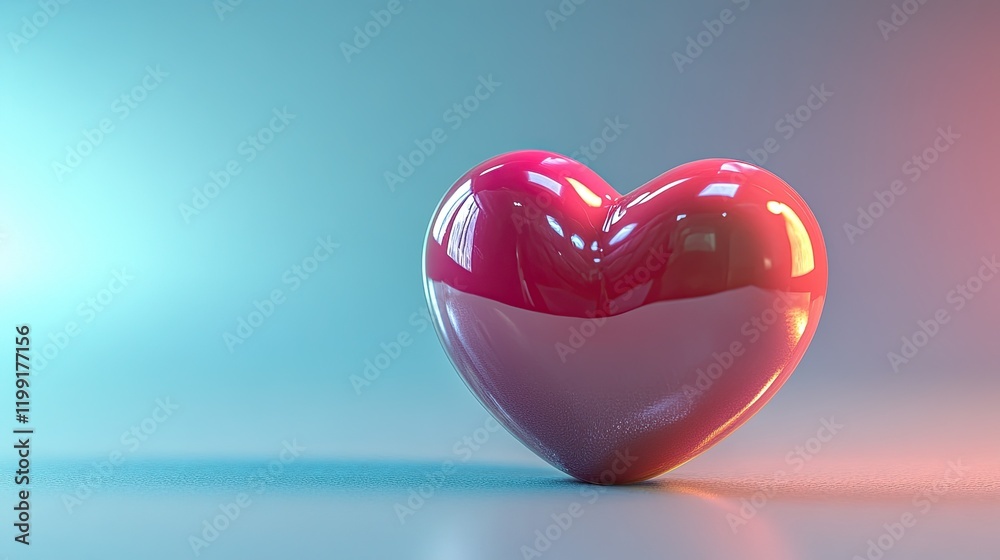 A social media like button or love account icon in 3D. A social media like button or love account icon in 3D.