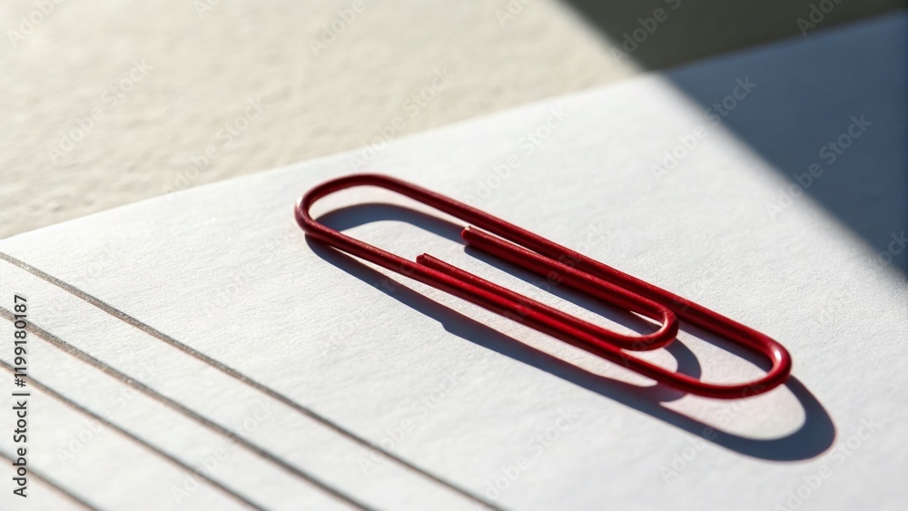 Silhouette of 3D Paperclip with Dramatic Shadow - Stock Photo Silhouette of 3D Paperclip with Dramatic Shadow - Stock Photo