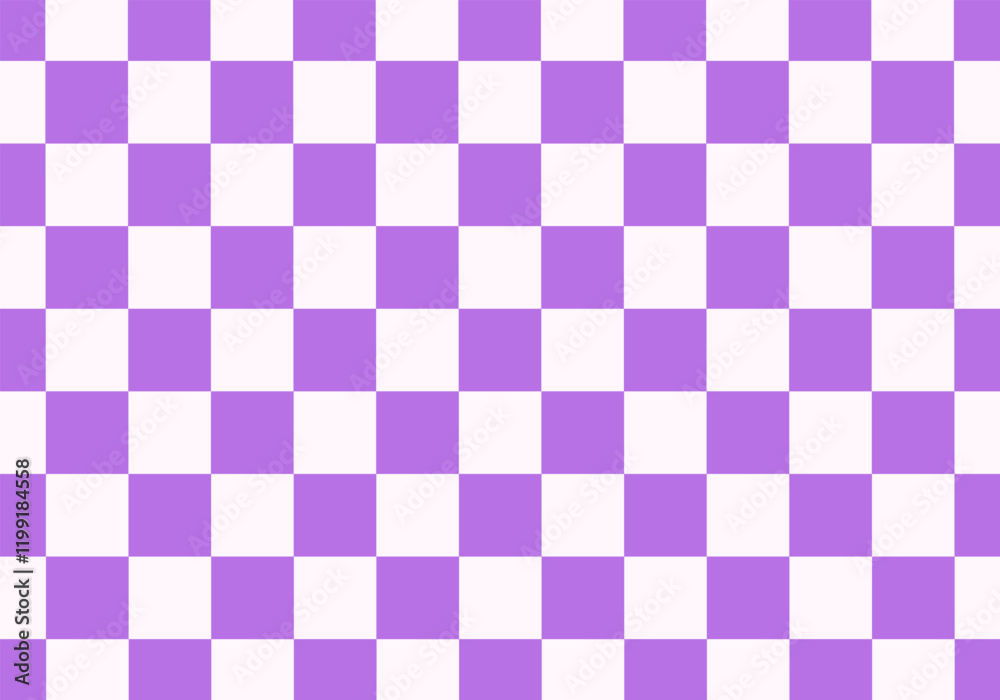 Purple and white checkered background Space for selling products, backdrop, wallpaper, background, text. Vintage style background. Vector illustration.