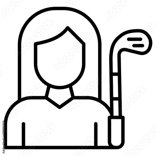 Golf Player Female Icon