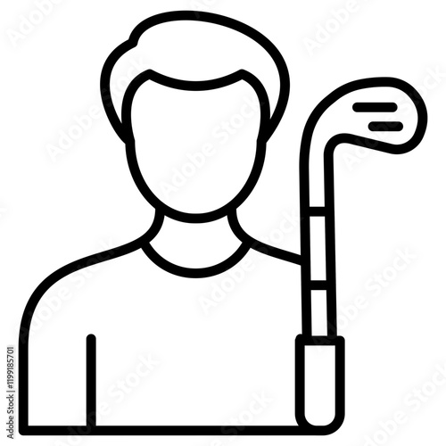 Golf Player Male Icon