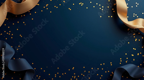 Luxury Dark Blue Background with Golden Accents