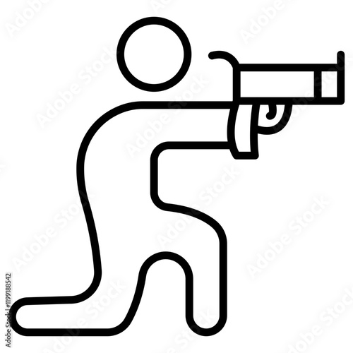 Shooting in sitting position Icon