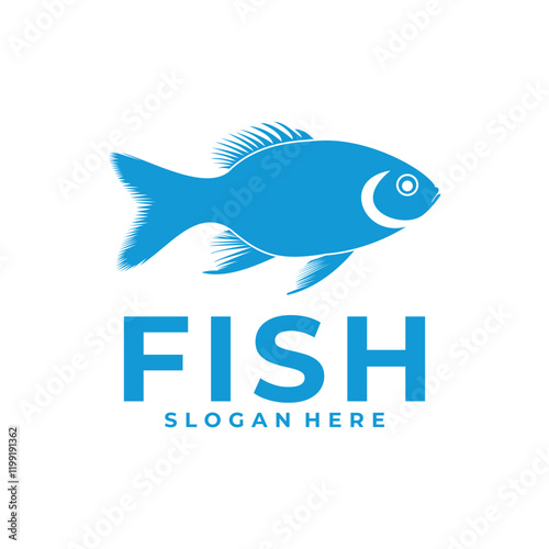 Fish logo vector template. solid fish logo store