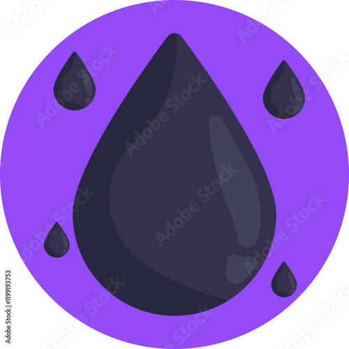 A simple visual of falling drops, signifying the extraction or production of oil from natural reserves.