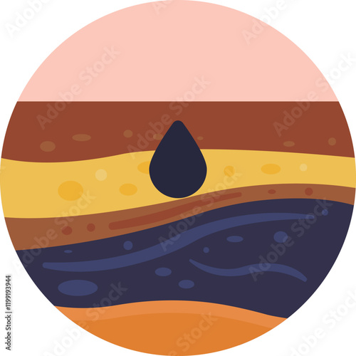 Oil and Gas Extraction Symbol: A stylized image of an oil drill structure, highlighting activities related to fossil fuel exploration and production.
