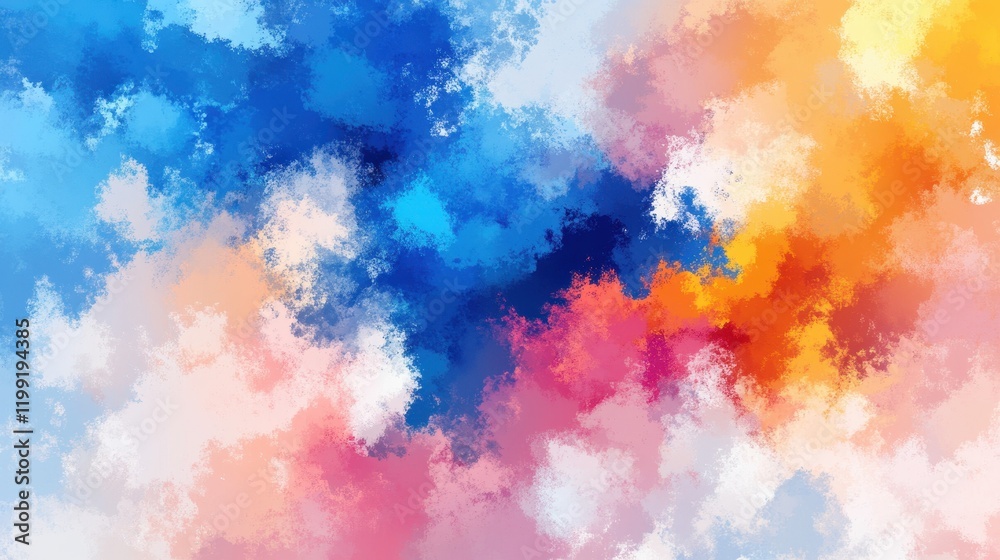Obraz premium Abstract Colorful Brushstroke Cloud Formation Artwork