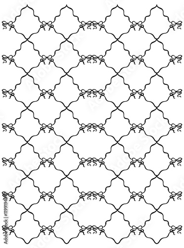 Decorative bows with ribbons. Vector bow silhouette