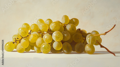 Bunch of fresh grapes showcased on a pristine white canvas high quality ultra clear  photo