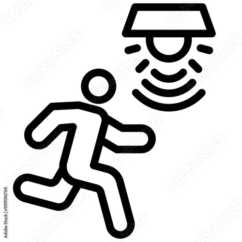 Motion Sensor Light Outline Icon